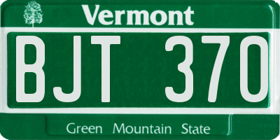 VT license plate BJT370