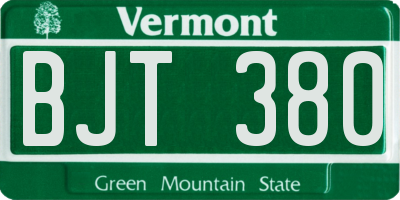 VT license plate BJT380