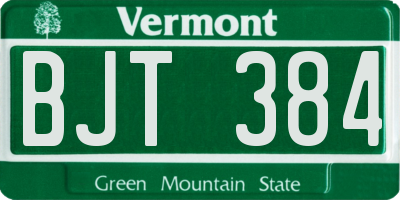 VT license plate BJT384