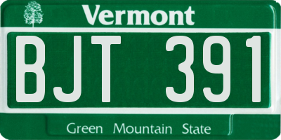 VT license plate BJT391