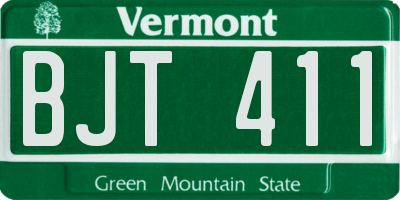 VT license plate BJT411
