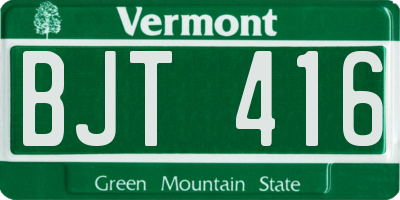 VT license plate BJT416