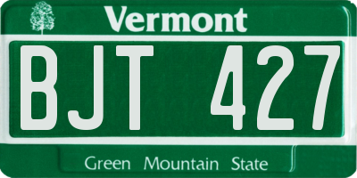 VT license plate BJT427