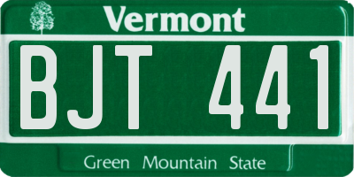 VT license plate BJT441