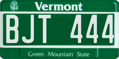 VT license plate BJT444