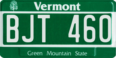 VT license plate BJT460
