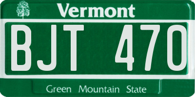 VT license plate BJT470