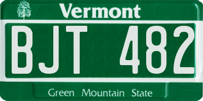 VT license plate BJT482