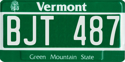 VT license plate BJT487