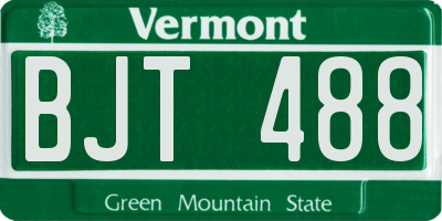 VT license plate BJT488