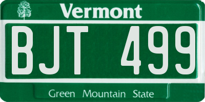VT license plate BJT499