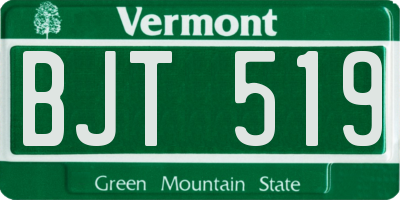 VT license plate BJT519