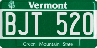 VT license plate BJT520