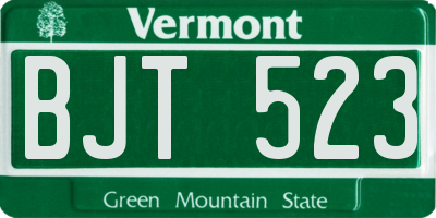 VT license plate BJT523