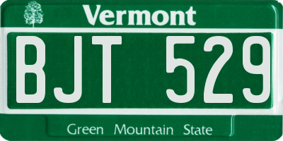VT license plate BJT529