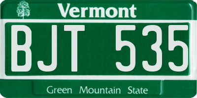 VT license plate BJT535