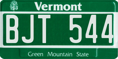 VT license plate BJT544