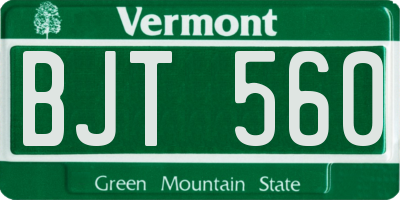 VT license plate BJT560