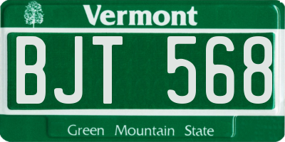 VT license plate BJT568
