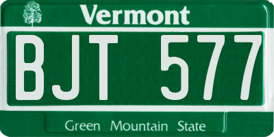 VT license plate BJT577