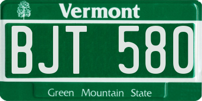 VT license plate BJT580