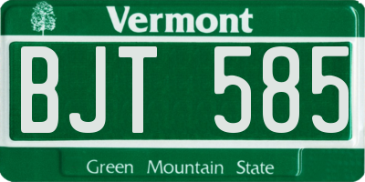 VT license plate BJT585