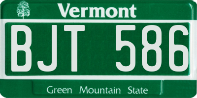 VT license plate BJT586