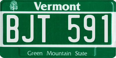 VT license plate BJT591
