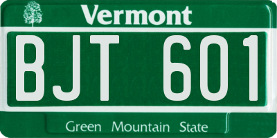 VT license plate BJT601