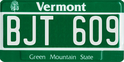 VT license plate BJT609