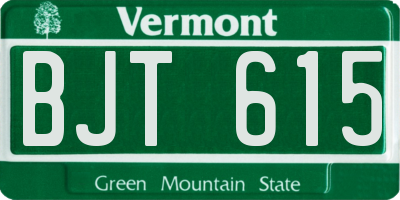 VT license plate BJT615