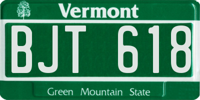 VT license plate BJT618