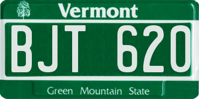 VT license plate BJT620