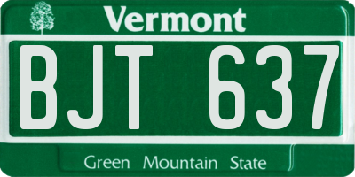 VT license plate BJT637