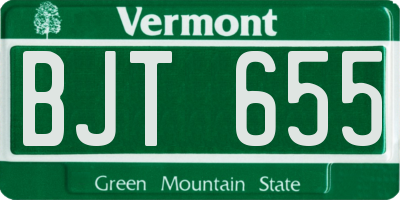 VT license plate BJT655