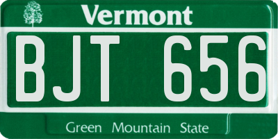 VT license plate BJT656