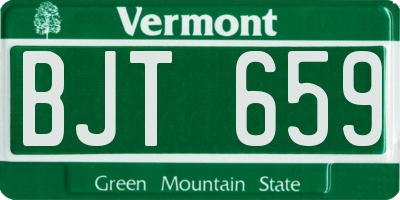 VT license plate BJT659