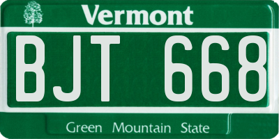 VT license plate BJT668