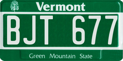 VT license plate BJT677