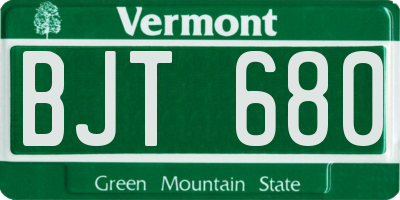 VT license plate BJT680