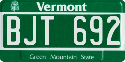 VT license plate BJT692