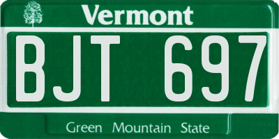 VT license plate BJT697