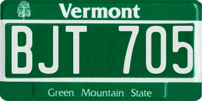 VT license plate BJT705