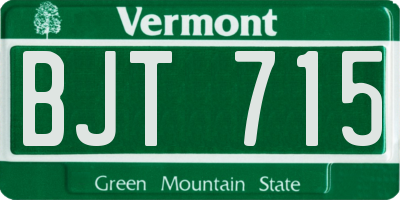 VT license plate BJT715