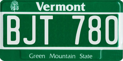 VT license plate BJT780