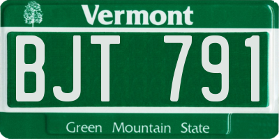 VT license plate BJT791