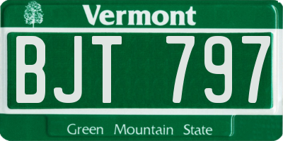 VT license plate BJT797