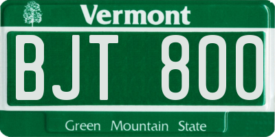 VT license plate BJT800