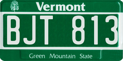 VT license plate BJT813