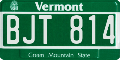 VT license plate BJT814